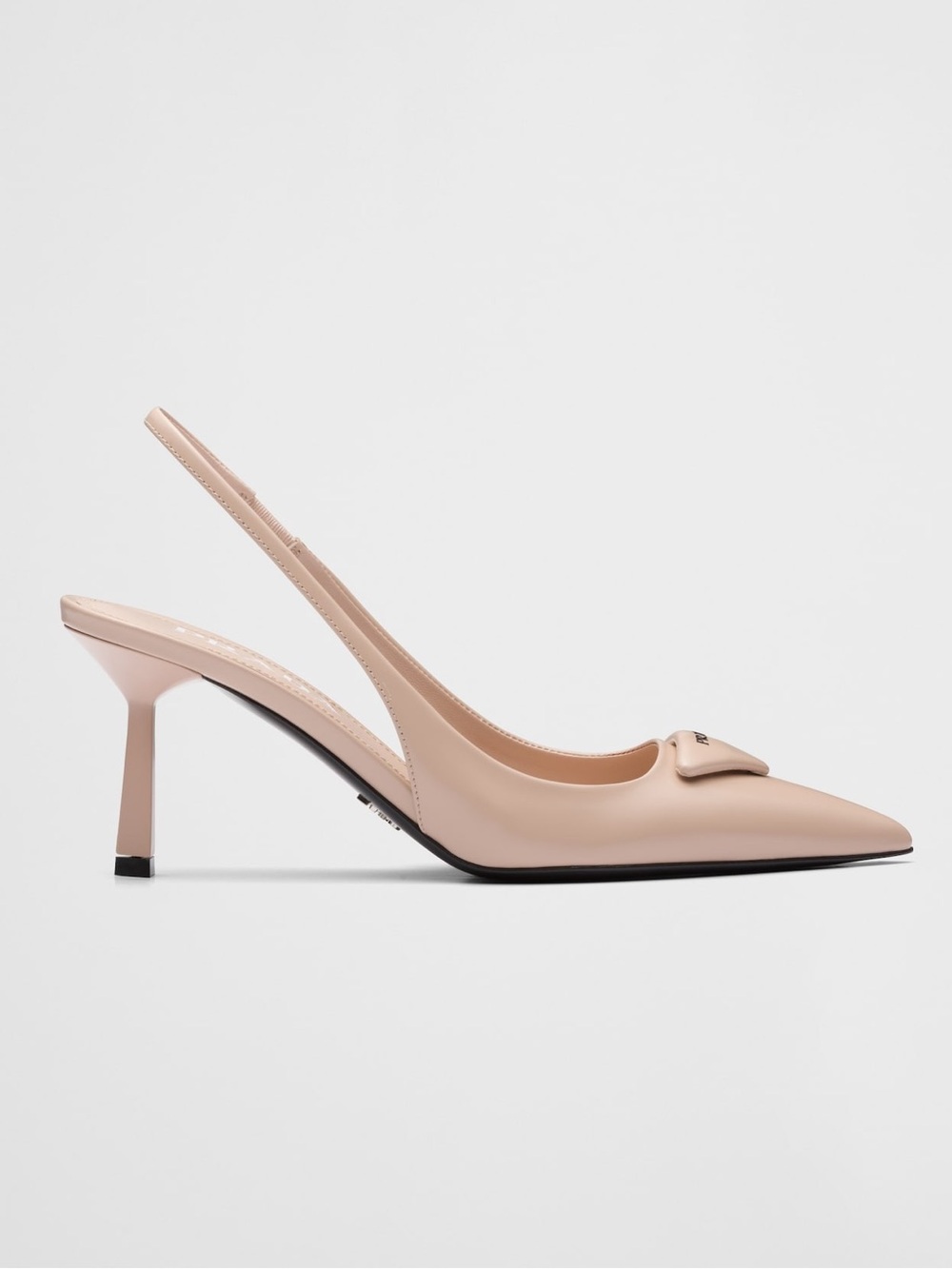 Prada Brushed Leather Pointed Toe Slingback Heels Pumps in Powder Pink NWOB - Picture 4 of 11